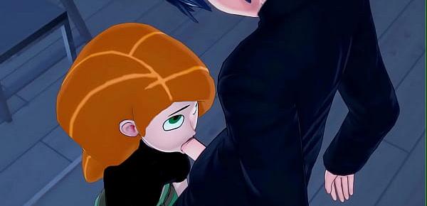  Kim Possible sucks dick before getting fucked on a table.